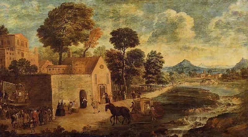 Giuseppe Zola-8-Festa paesana con cantastorie - attribuito